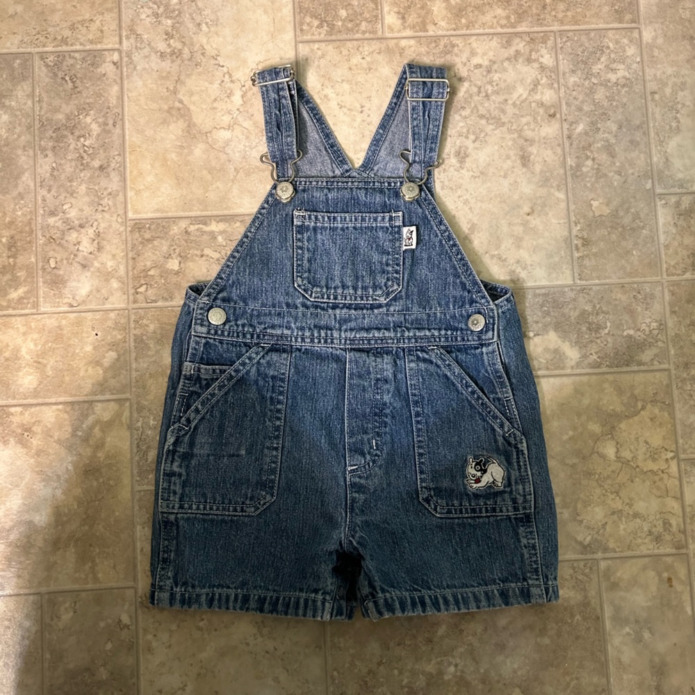 Vintage 90s Blue Kids Denim Overalls size 18 months